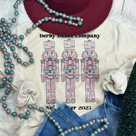 NUTCRACKER DDC Pastel Three Nutcrackers Ribbed Crewneck